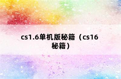 cs1.6单机版秘籍（cs16 秘籍）